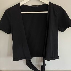 Brandy Melville Black Wrap Top